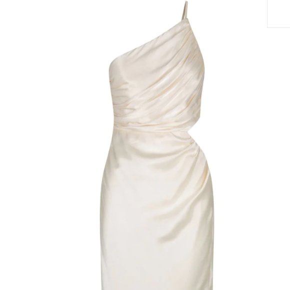 Shona Joy LA LUNE ASYMMETRICAL GATHERED MAXI DRESS - CREAM - Picture 1 of 4